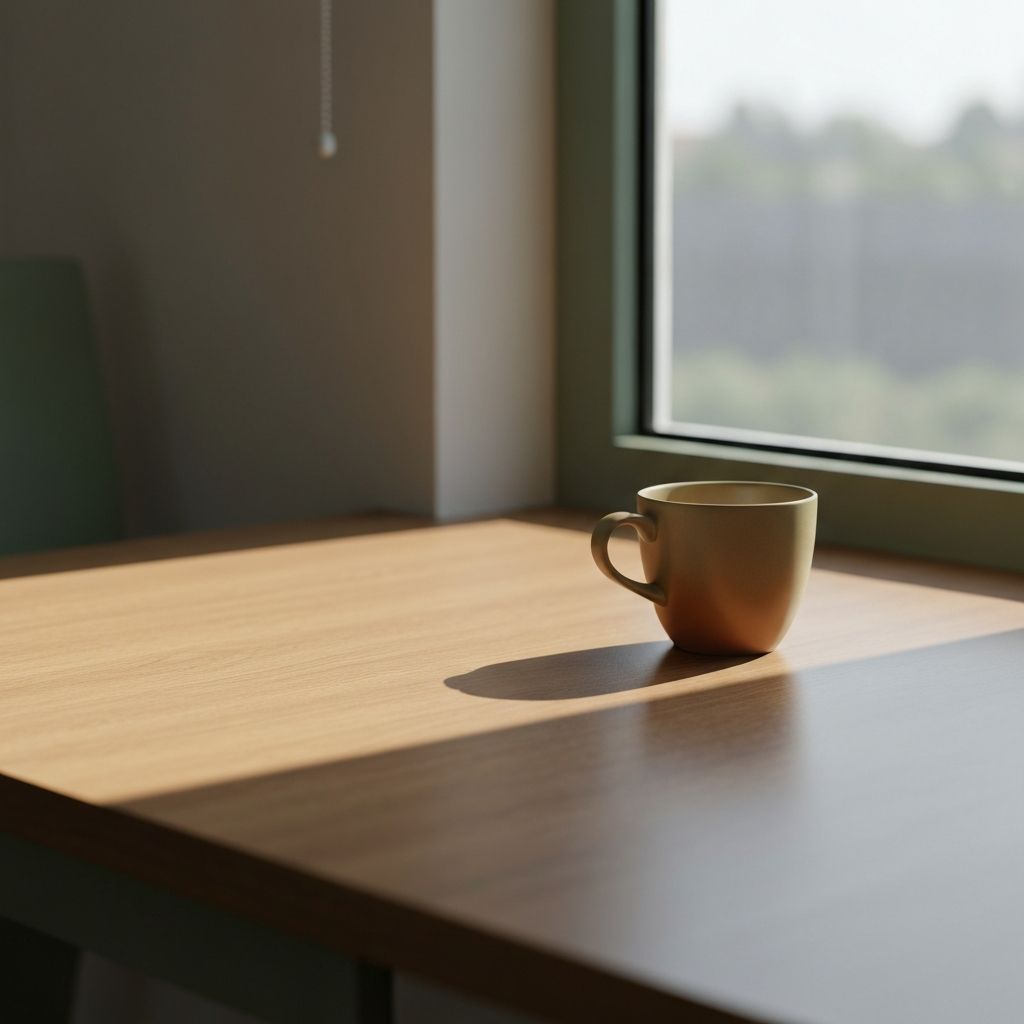 Everyday lifestyle scene with morning coffee and natural light